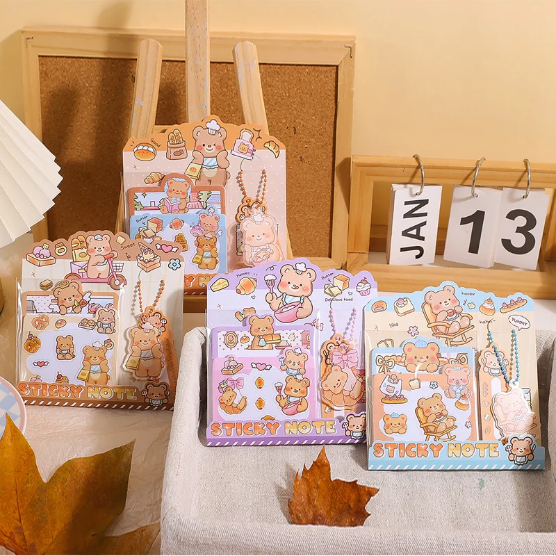 Bear Sticky Notes With Keychains - Image 3