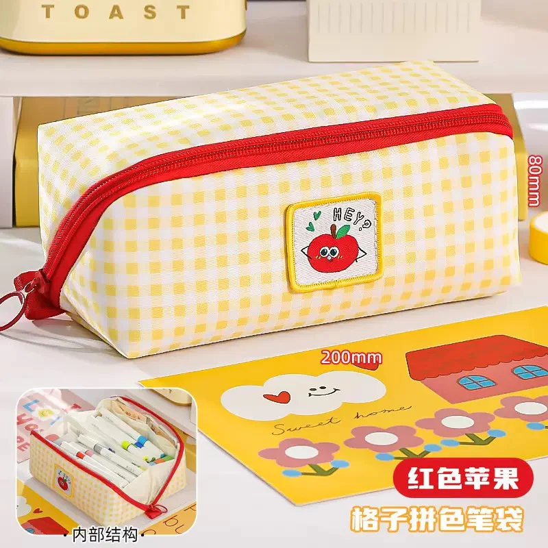 Berry Gingham Pencil Pouch - Image 6