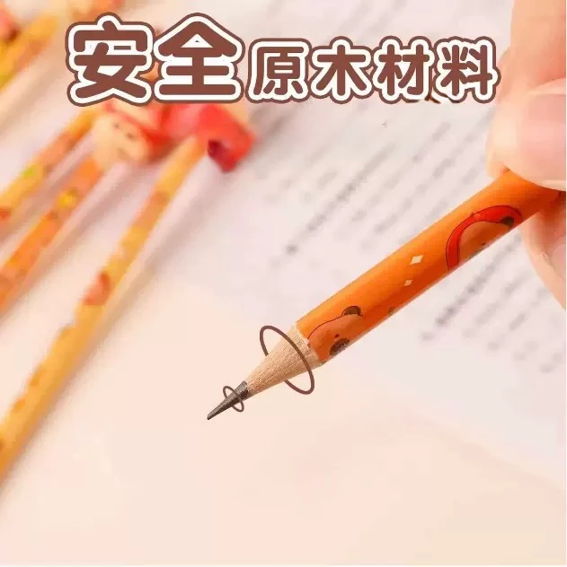 Capybara Pencil and Eraser (6 pencil and 6 eraser) - Image 3