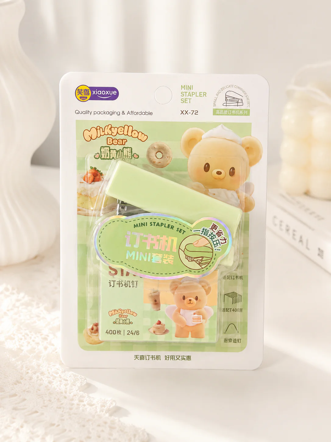 Cheese Bear Mini Stapler Set - Image 2