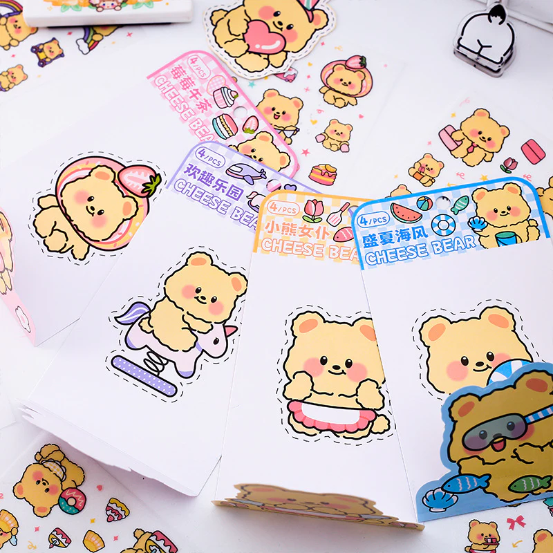Cheesy Bear Pet Matte Sticker Set 4 PCs - Image 3