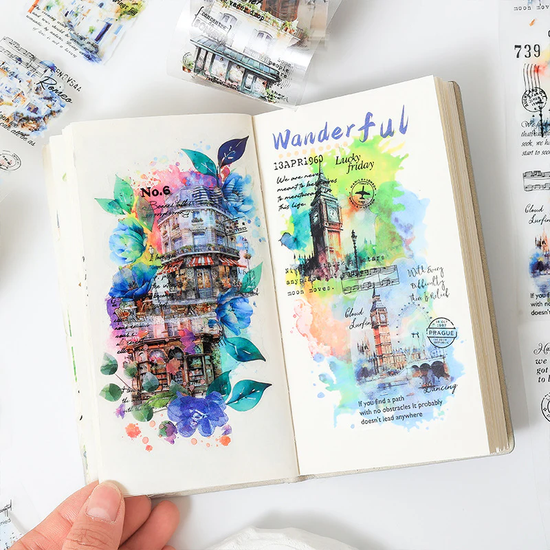 Clear Mountains Journaling Pet Sticker Roll - Image 3