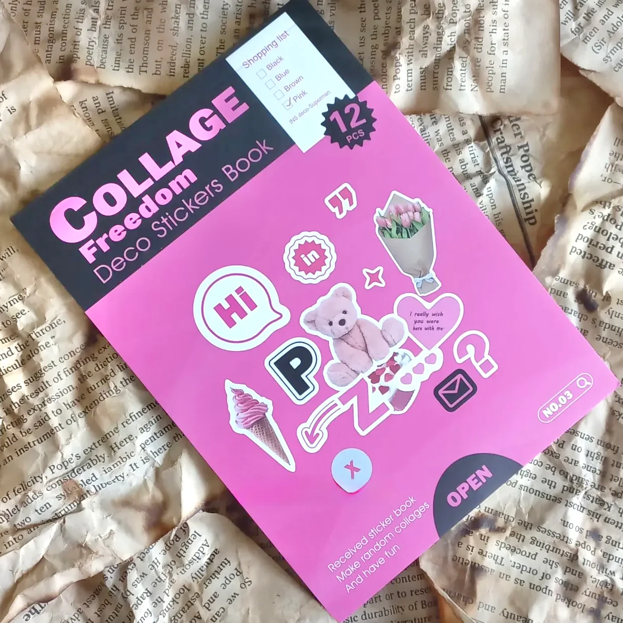 Journaling Collage Sticker Book 12 Sheets - Image 8