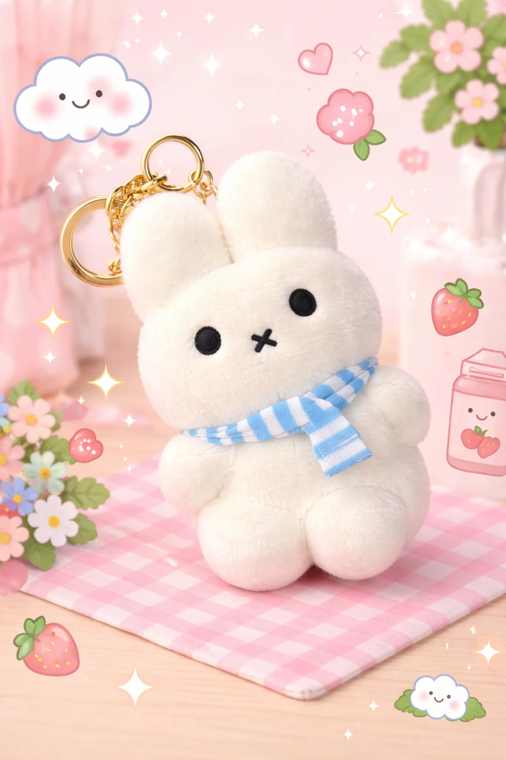 Cute Miffy Plush Keychain
