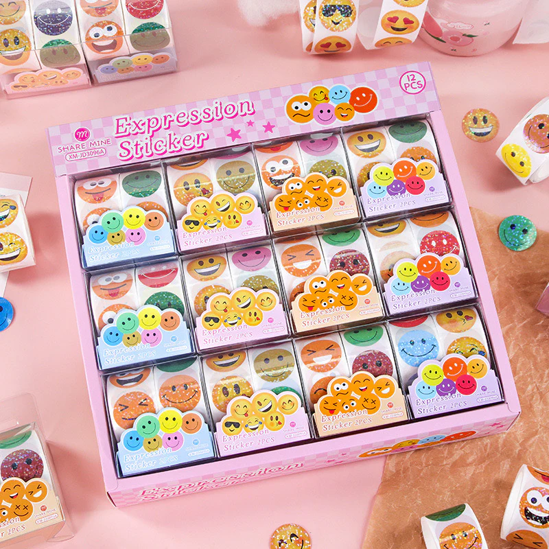 Emoji Glitter Sticker Roll
