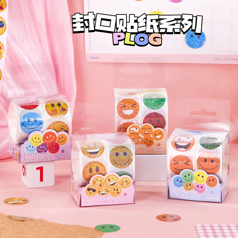 Emoji Glitter Sticker Roll - Image 2