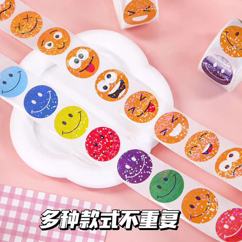 Emoji Glitter Sticker Roll - Image 4