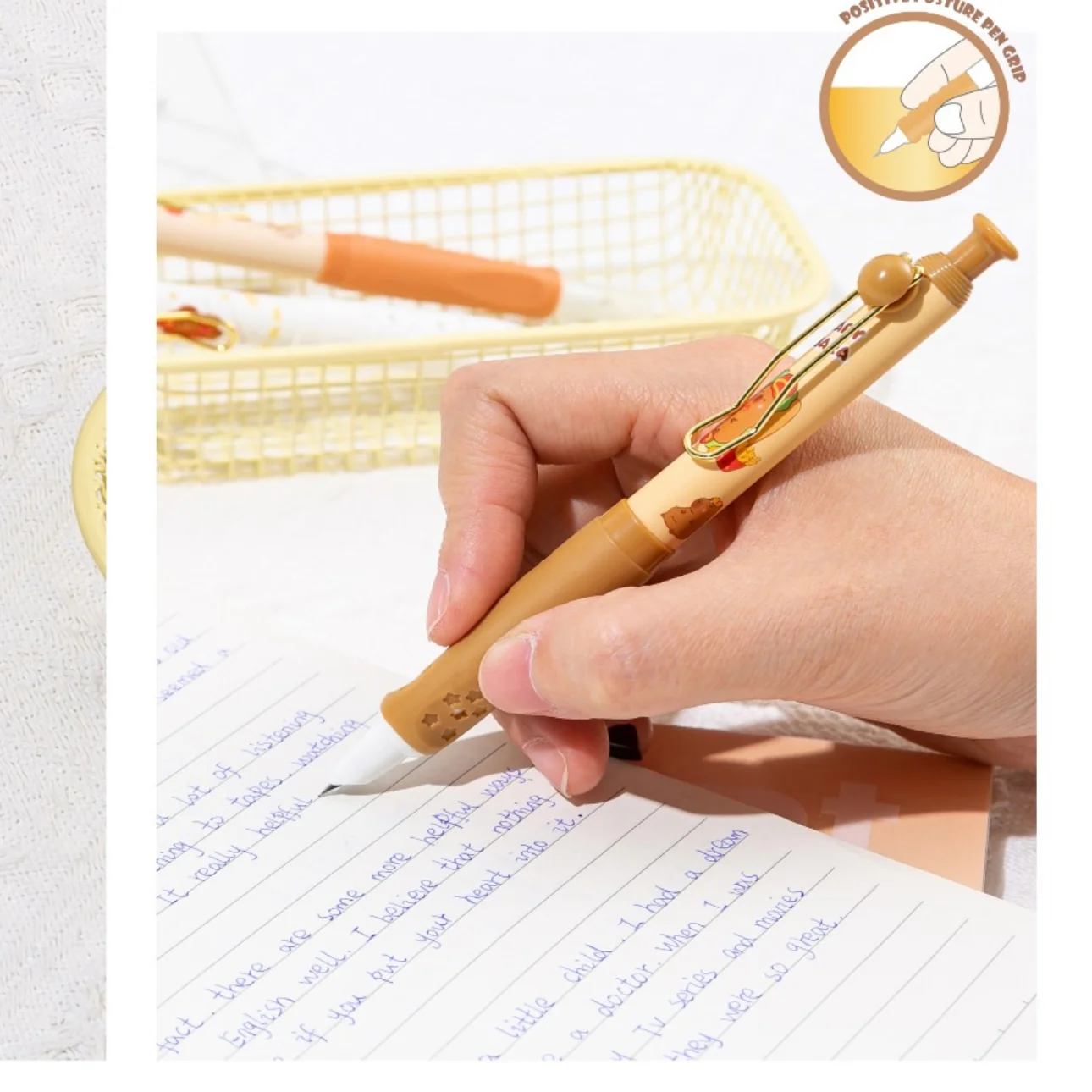 Capybara Soft Touch Grip Fountain Pen with refills | Pack of 1 pen and 2 extra refills - Image 3