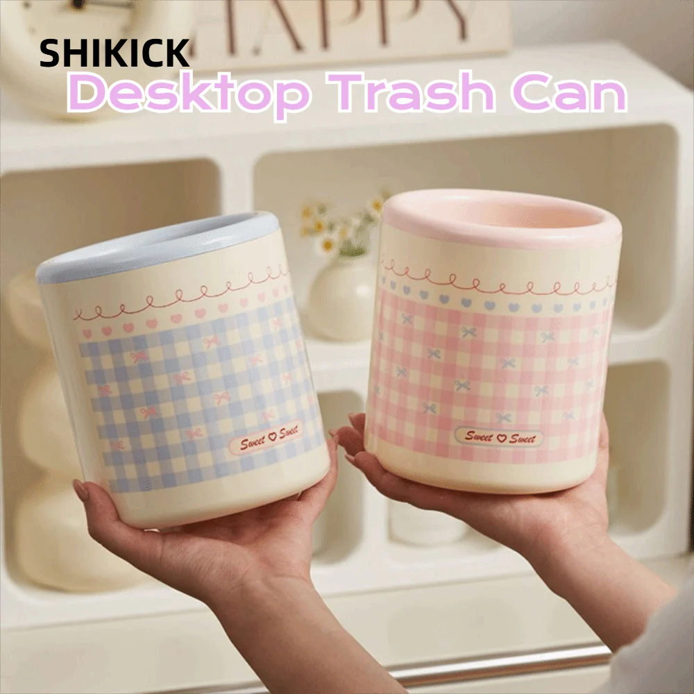 Gingham Trash Can - Image 3