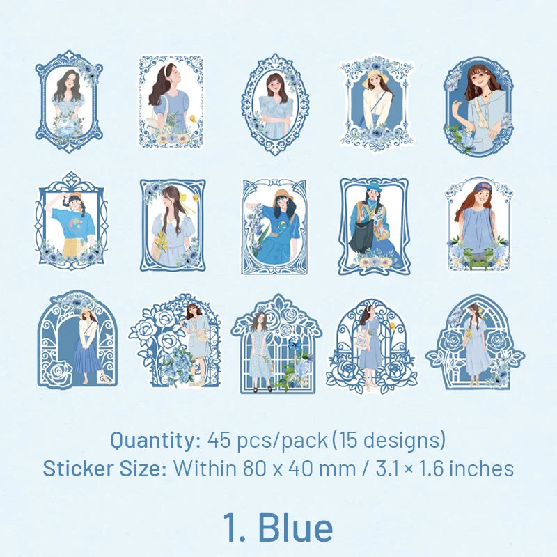 Girl in Mirror Frame Washi Stickers - Image 11