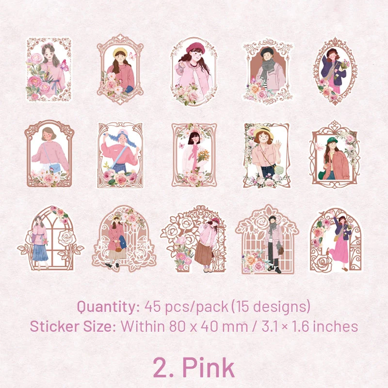 Girl in Mirror Frame Washi Stickers - Image 12