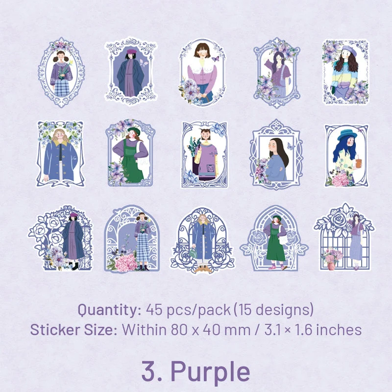 Girl in Mirror Frame Washi Stickers - Image 13