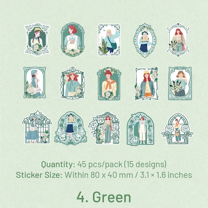 Girl in Mirror Frame Washi Stickers - Image 14