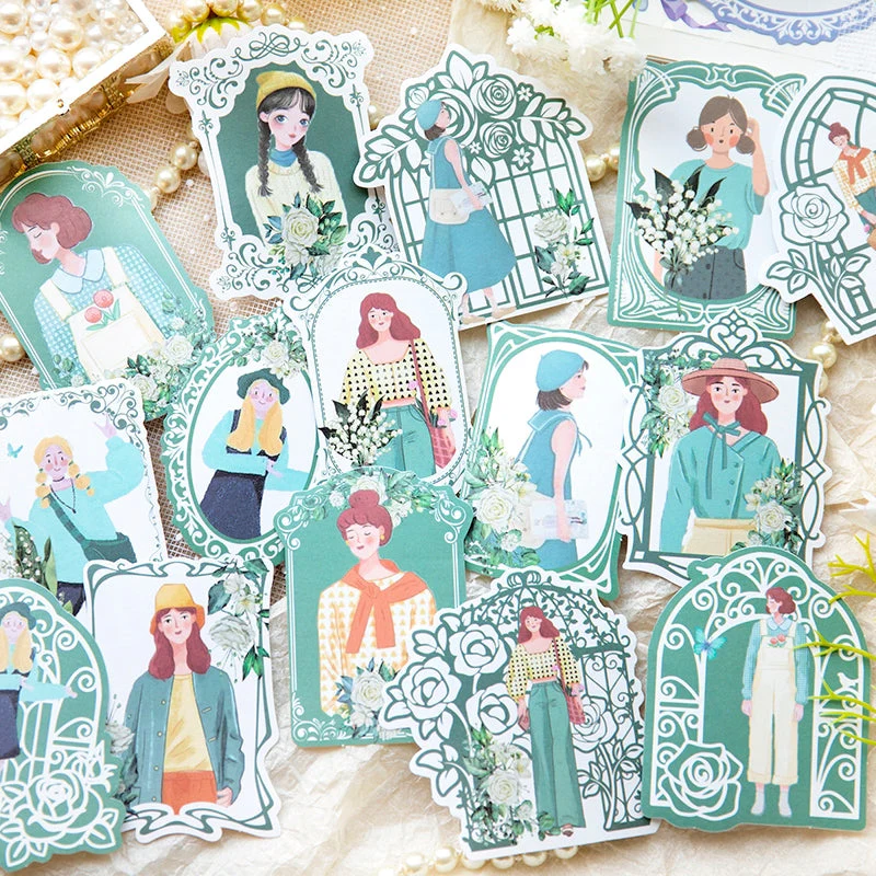 Girl in Mirror Frame Washi Stickers - Image 5