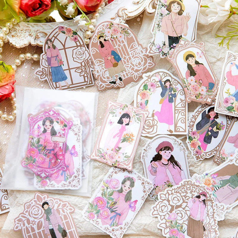 Girl in Mirror Frame Washi Stickers - Image 8