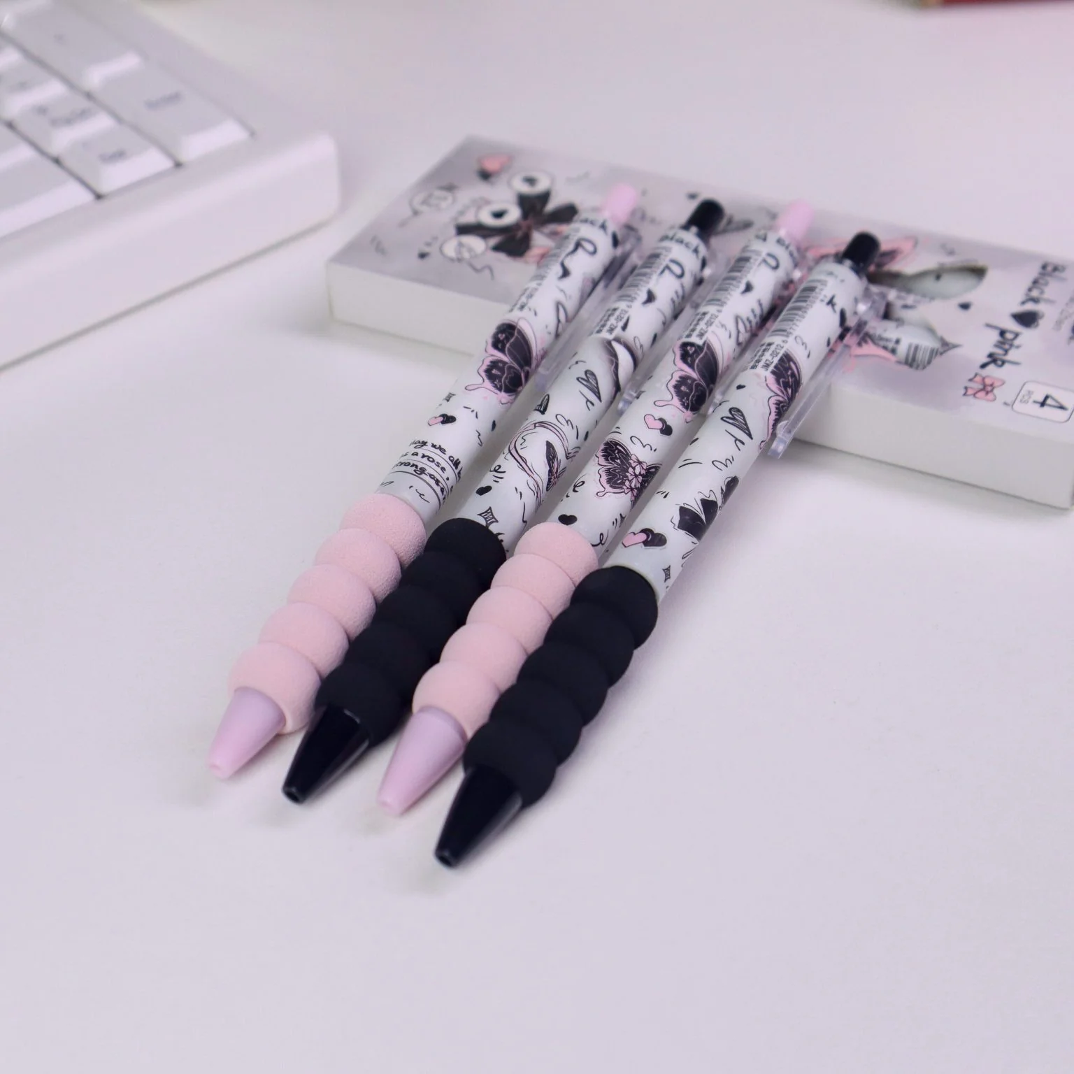 Grey Rose Butterfly Pen Set - Image 4