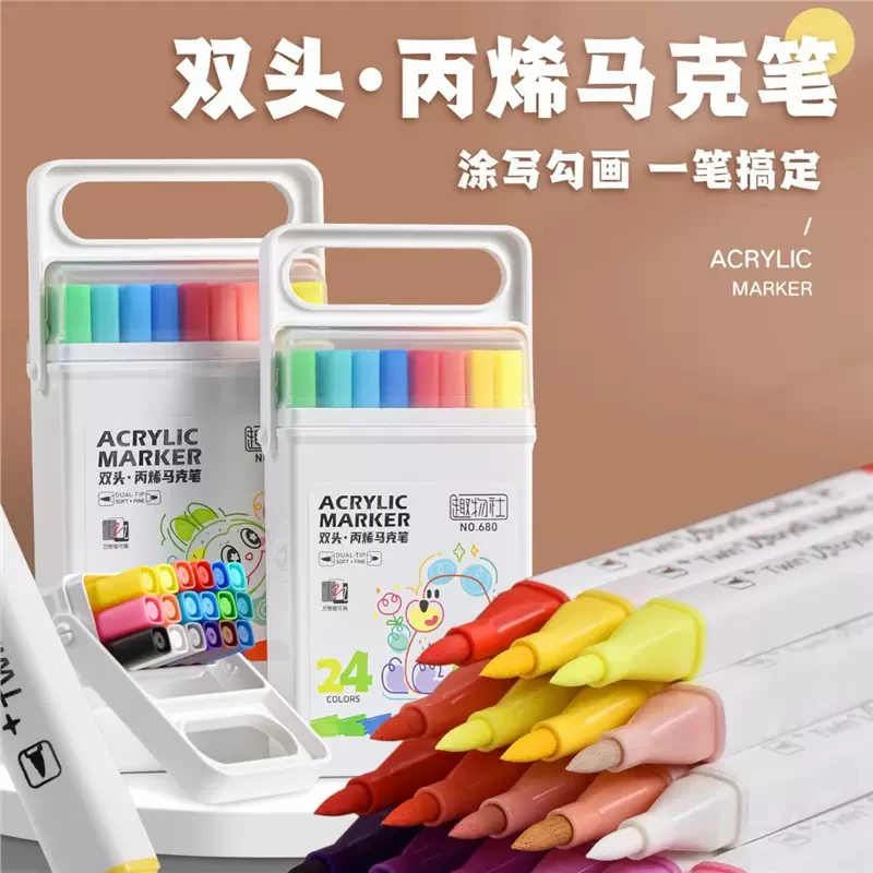 Dual-Tip Acrylic Marker 24Pcs - Image 3