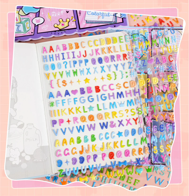 Kawaii Alphabet Puffy Sticker Set - Image 8