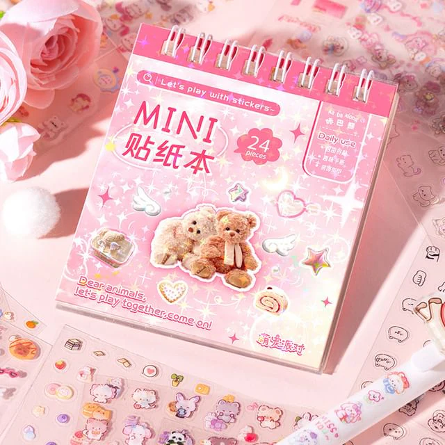 Kawaii Mini Deco Sticker Book 3 Pcs w Tweezer - Image 16