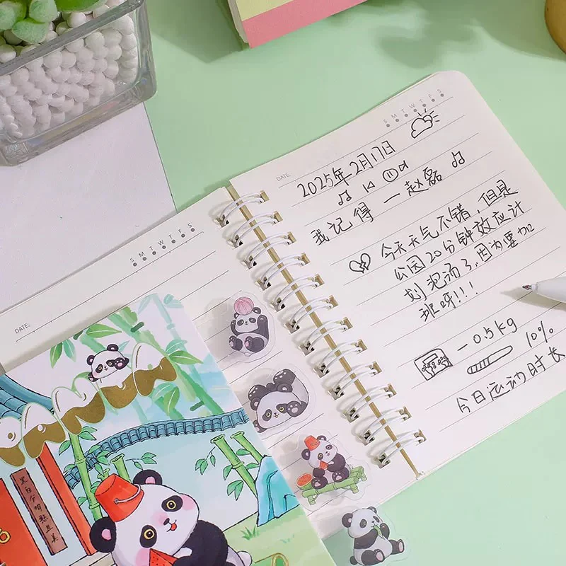 Kawaii Mini Panda Spiral Diary With Bookmark - Image 3