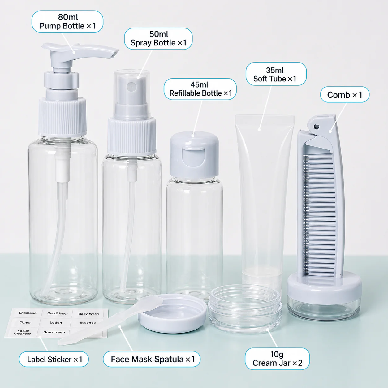 Kawaii Travel Bottle Kit - Image 2
