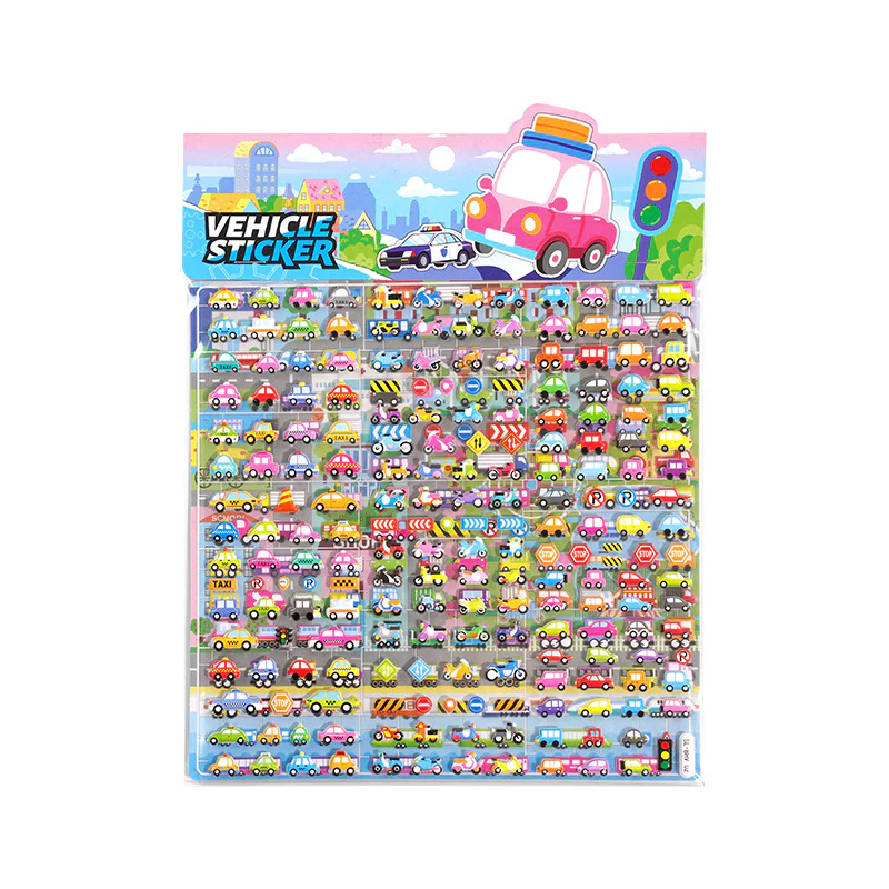 Kawaii Vehicle Puffy Sticker Set - Image 6