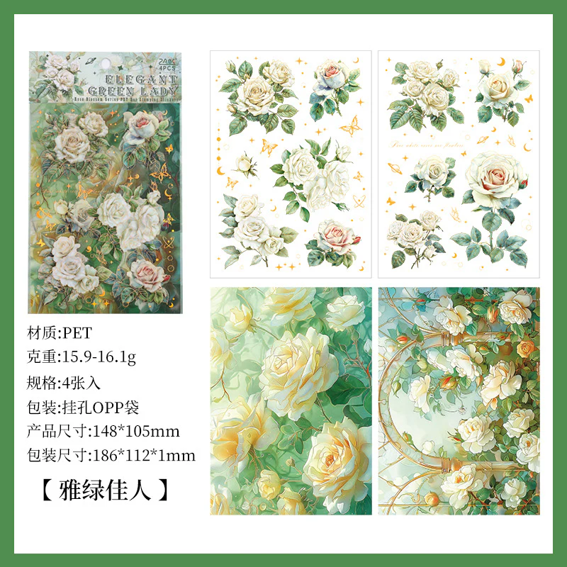 Korean Flower Journal Sticker (4 Sheet) - Image 6