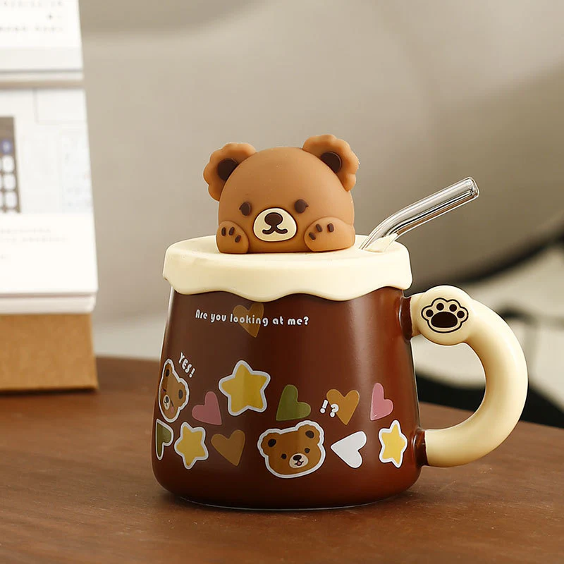 Lovely Bear Mug With Lid & Straw - Image 5