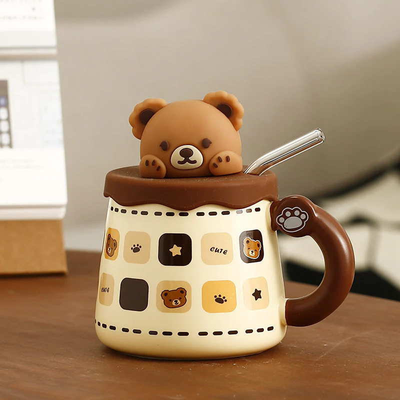 Lovely Bear Mug With Lid & Straw - Image 6