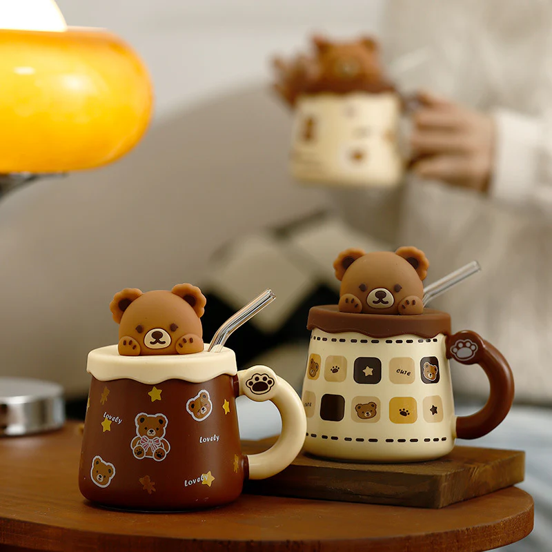 Lovely Bear Mug With Lid & Straw - Image 7