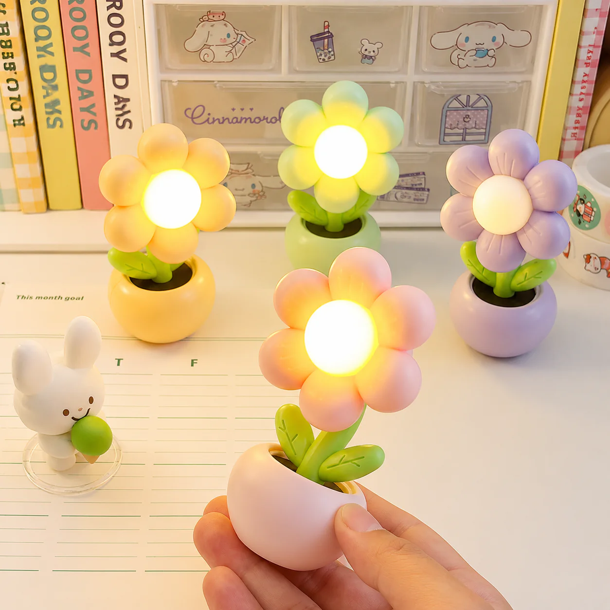Mini Floral Lamp With Pot - Image 2