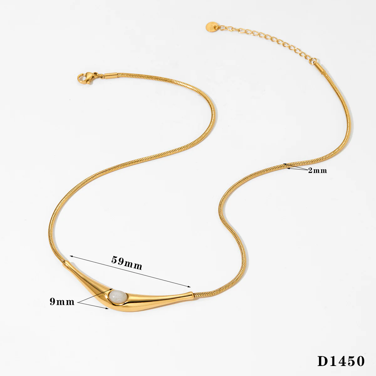 Retro Enamel Stone Anti Tarnish Necklace - Image 3