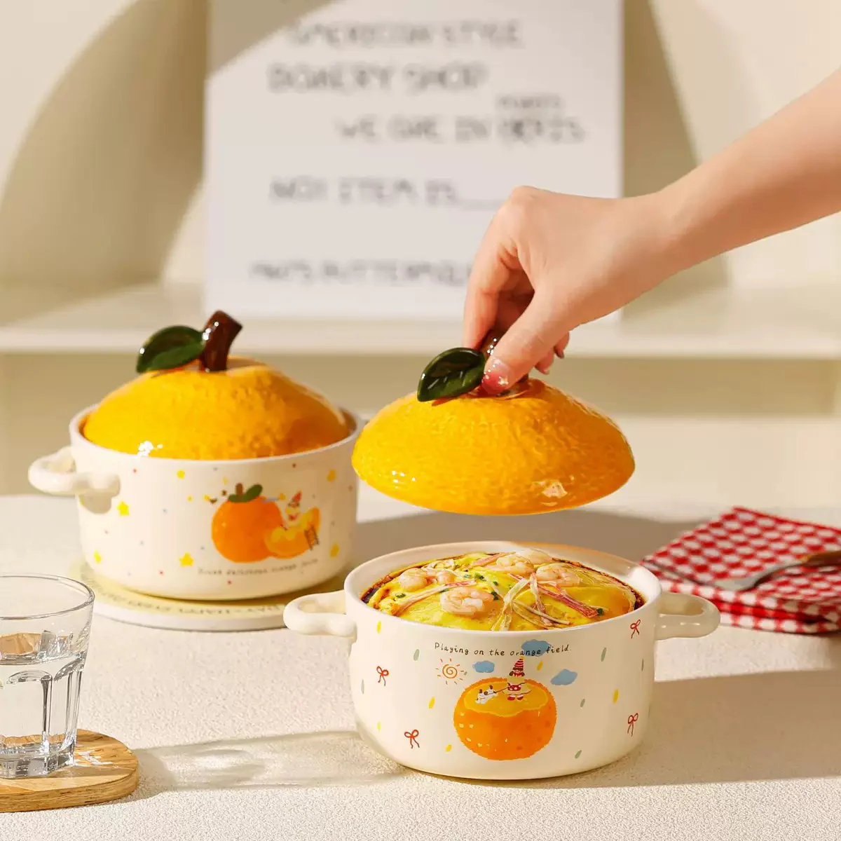 Orange Ceramic Bowl - Image 2