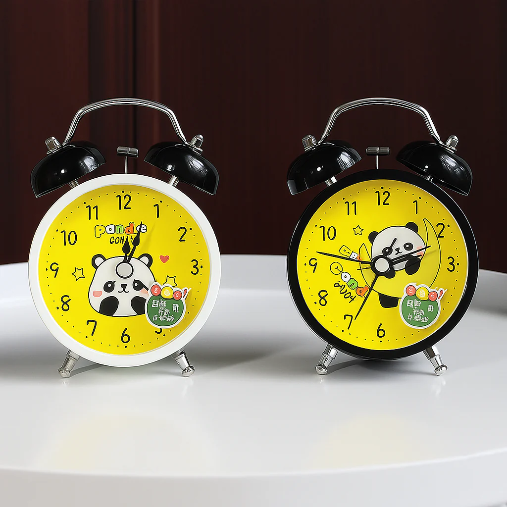 Panda Metal Mini Alarm Clock