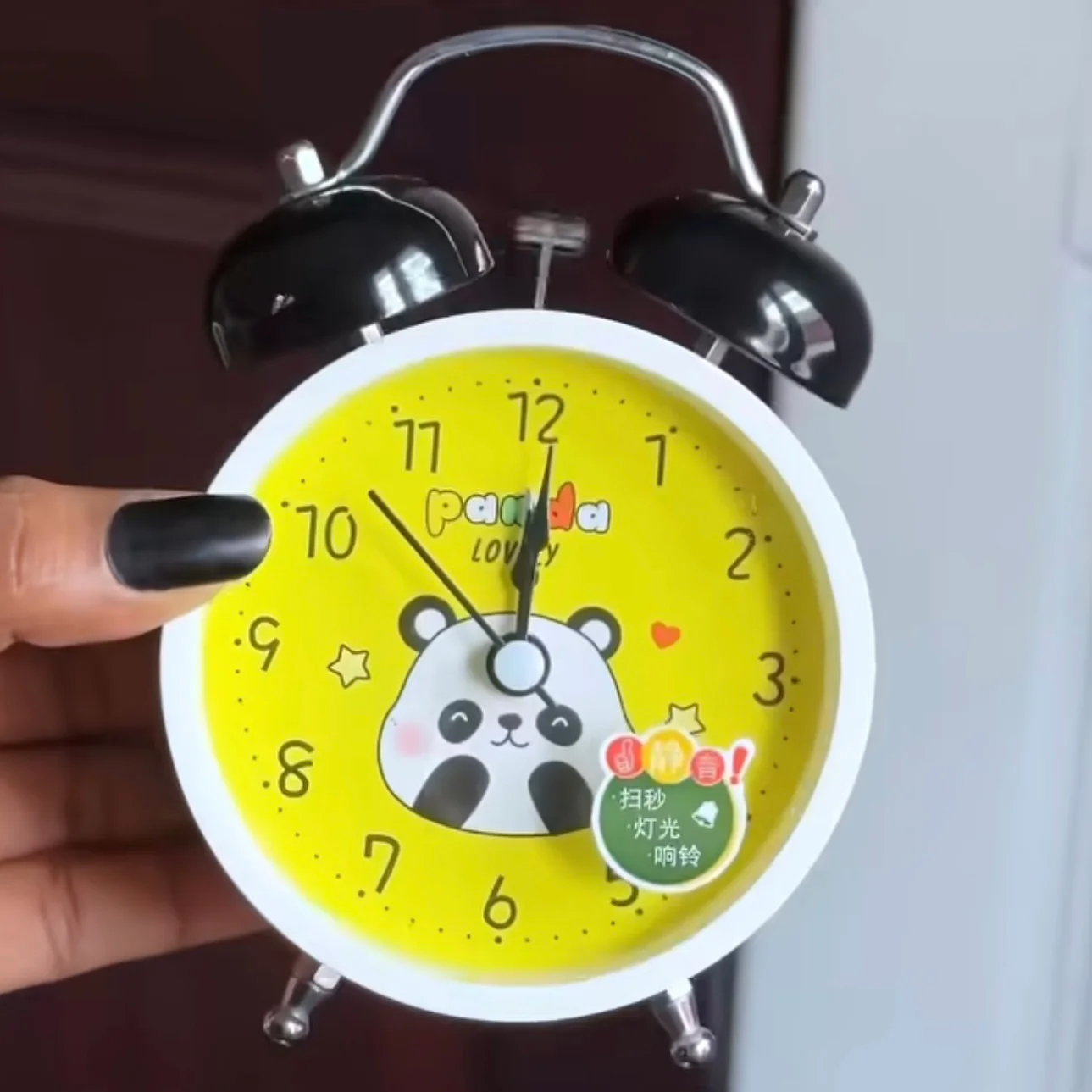 Panda Metal Mini Alarm Clock - Image 2