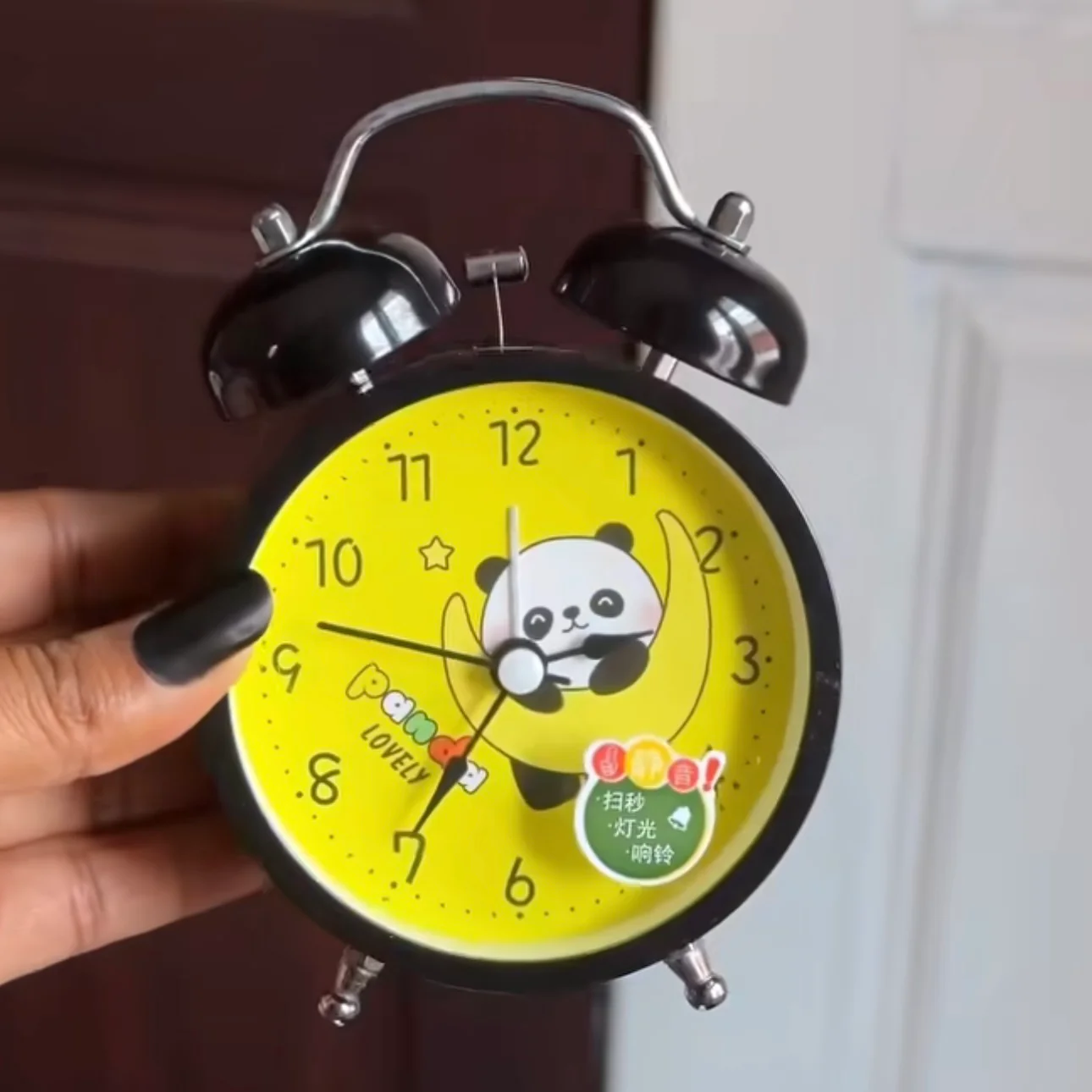 Panda Metal Mini Alarm Clock - Image 3