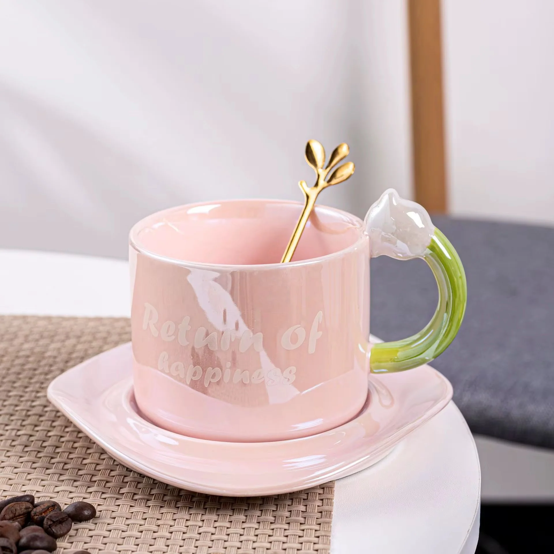 Pinteresty Tulip Mug With Saucer & Spoon - Image 4