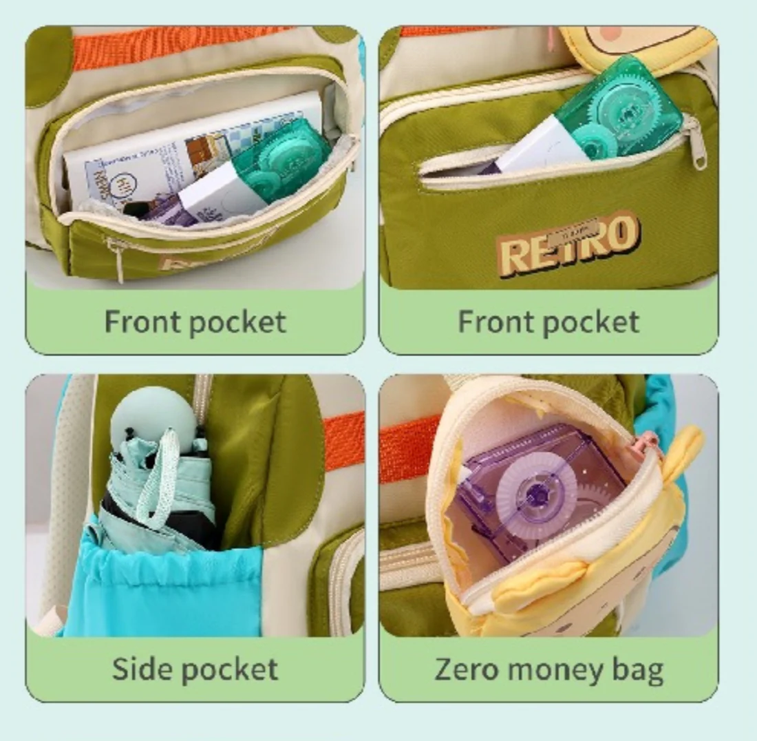 Retro Kiki Kids School Bag - Image 2