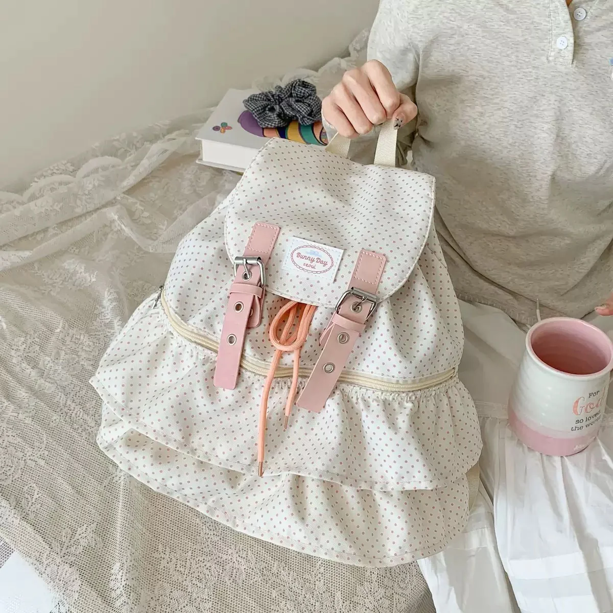 Latte Polka Backpack - Image 7