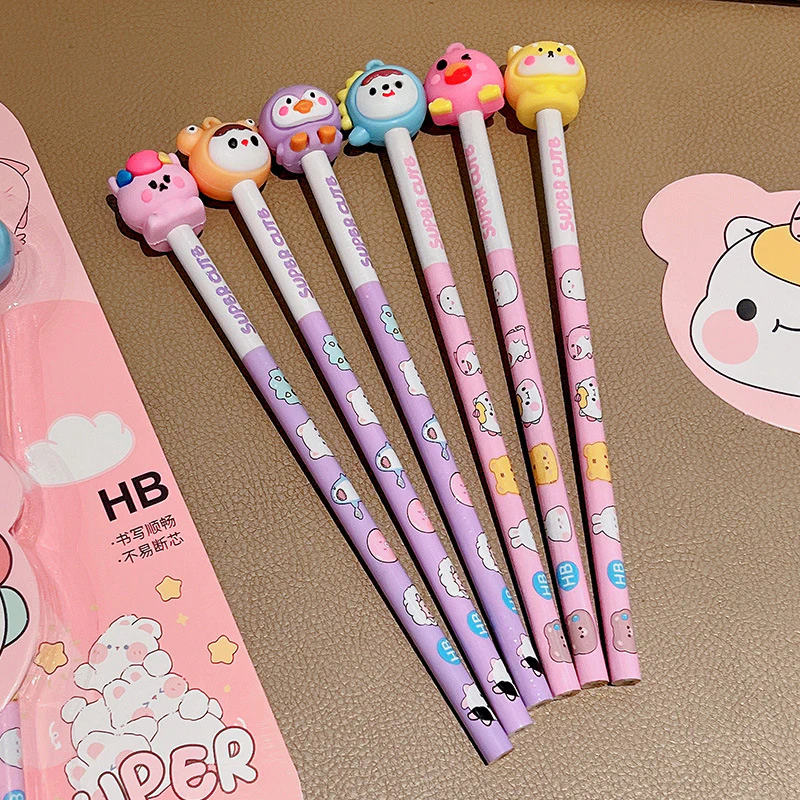 Cute Pencil and Eraser set (6pencil and 6 eraser) - Image 4