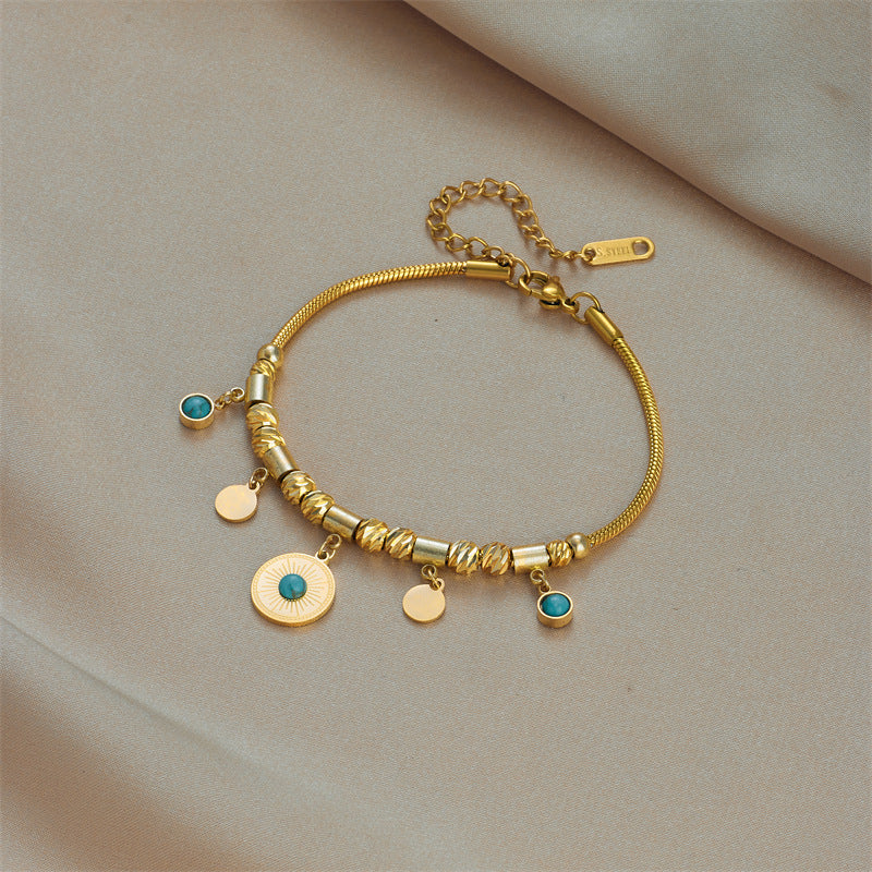 Turquoise Bead Stainless Steel Bracelet - Image 5