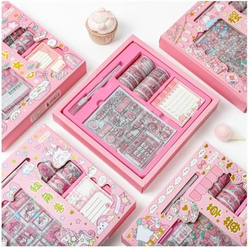 Unicorn Theme Sticker Box With Pen Knife