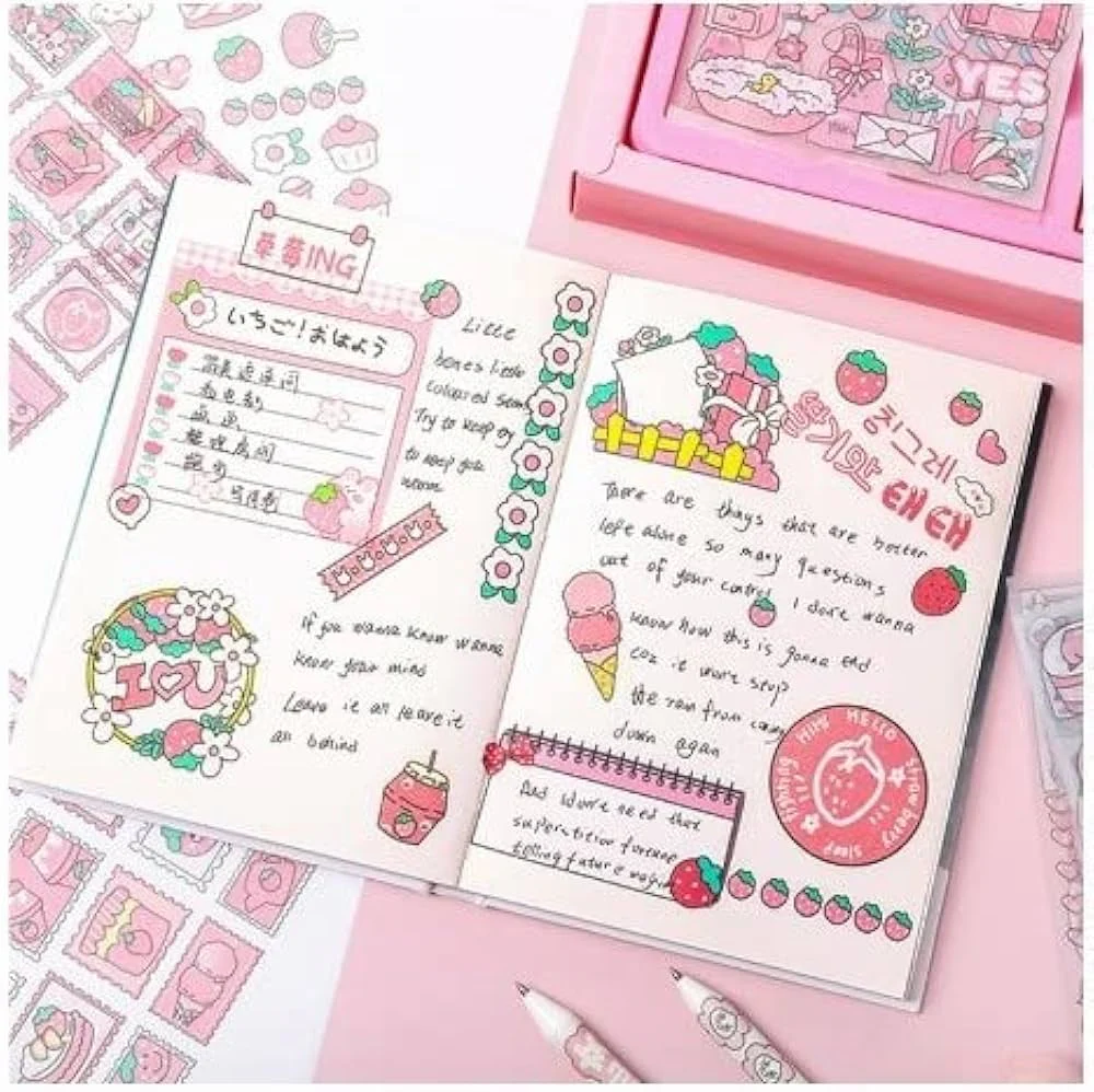 Unicorn Theme Sticker Box With Pen Knife - Image 4