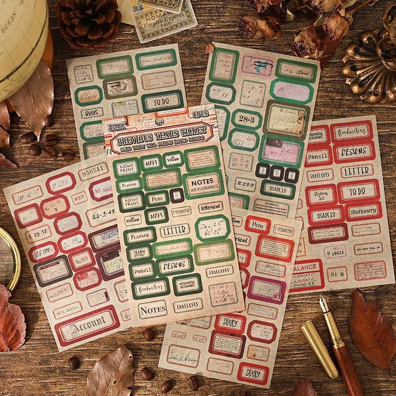 Vintage Old Ticket Journal Sticker - Image 2