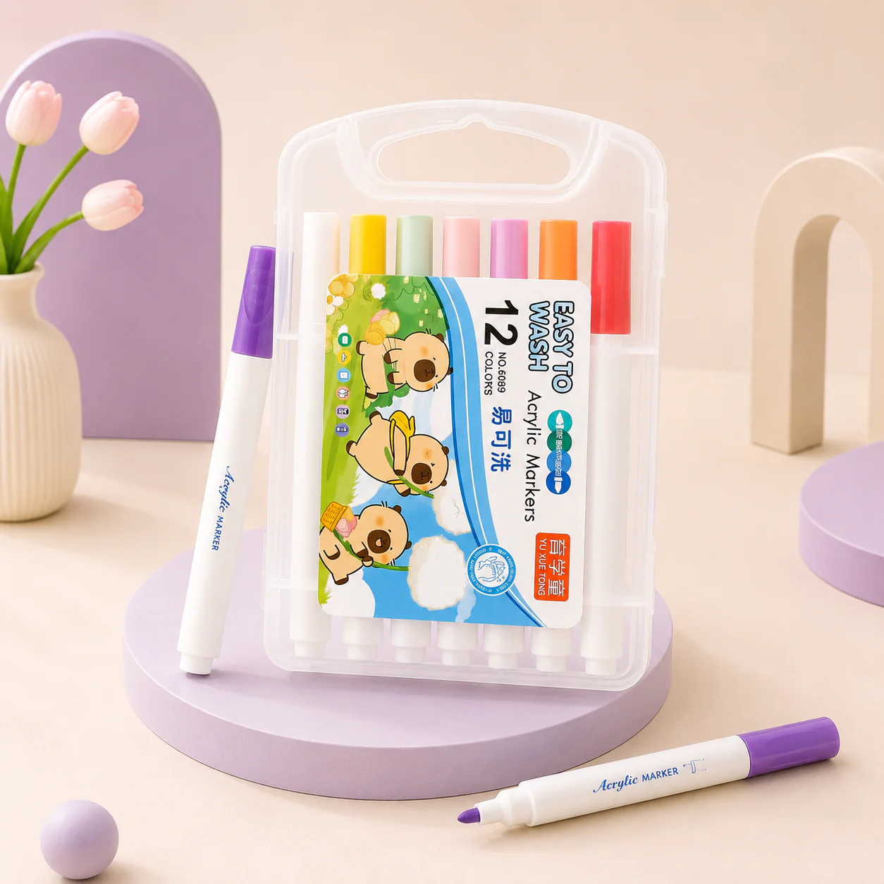 Capybara Washable Acrylic Marker Set - Image 3
